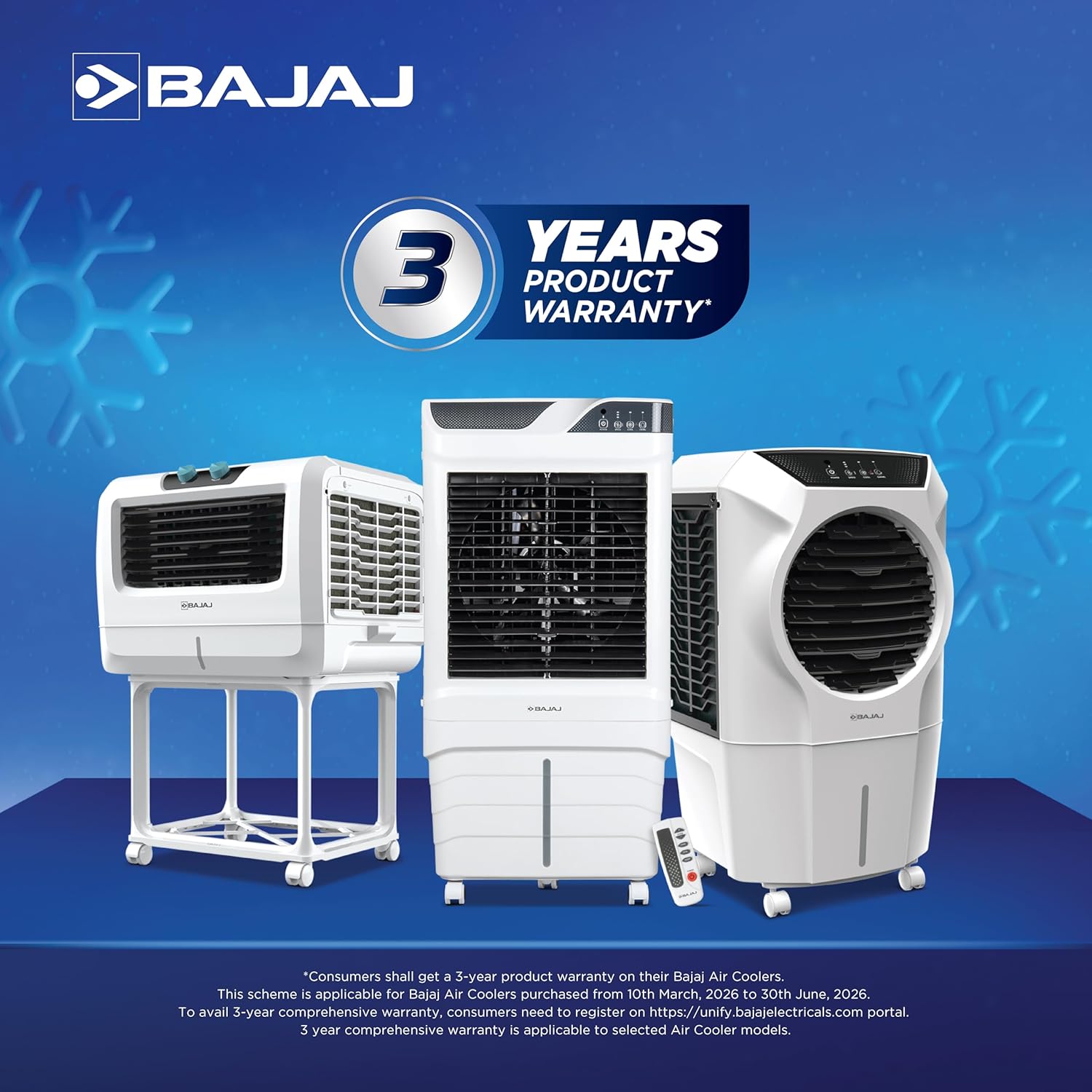 Bajaj PX 97 Torque New 36L Personal Air Cooler with Honeycomb Cooling Pads, 30Ft Air Throw, High-Speed Fan & 3-Speed Control – White